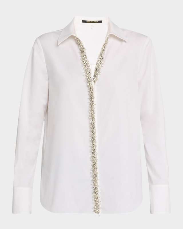 Gabbay Embellished Button-Down Blous
